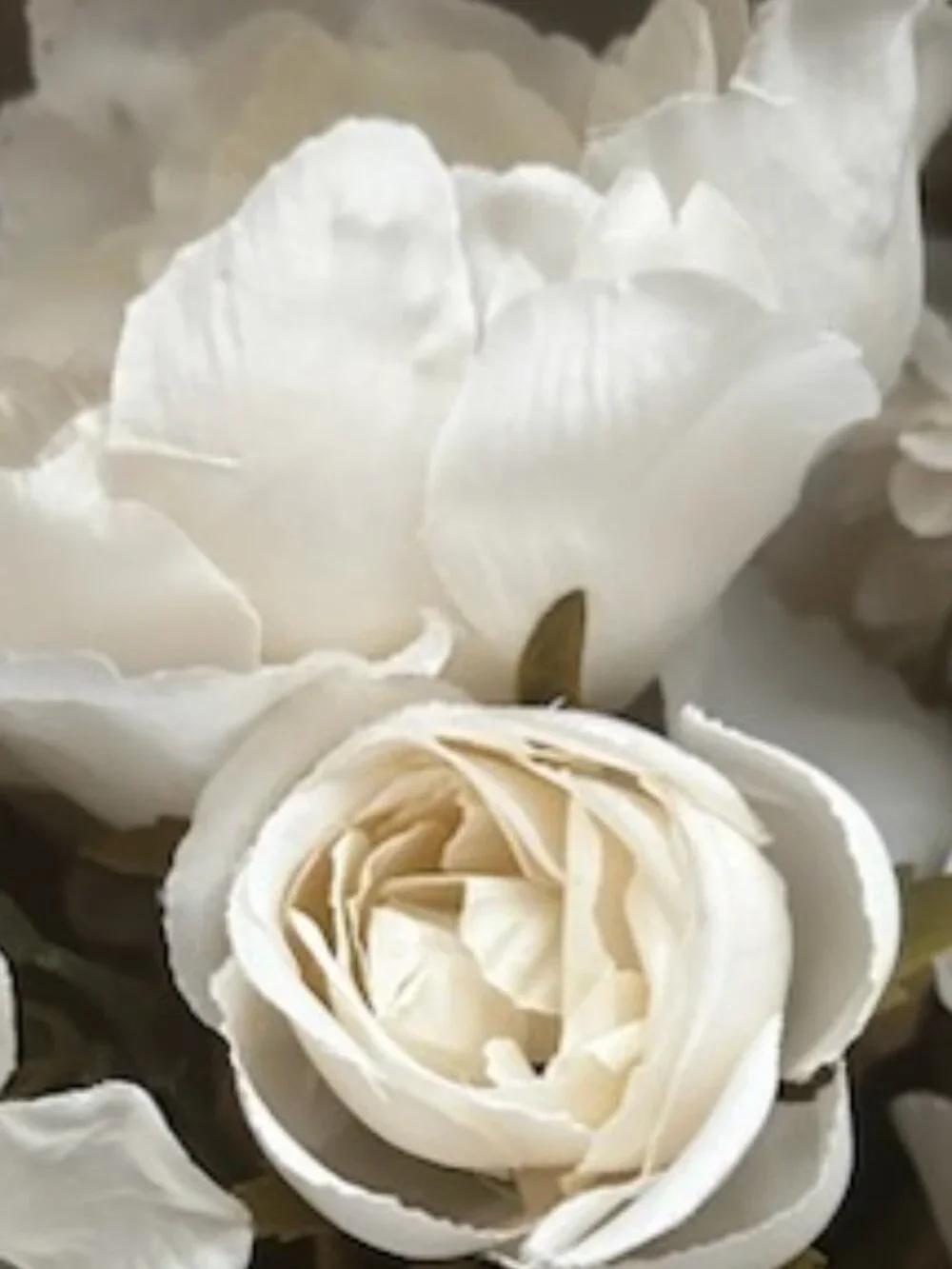 Set of 4 Delicate Cream Peonies Hydrangeas Mixed Flowers Bouquets